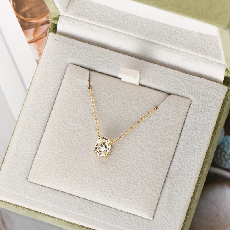 OXTAO D VVS1 2.0 CT Oval Cut Moissanite Necklace Solitaire Pandent with Certified S925 Silver Classic Necklaces Wedding Jewelry