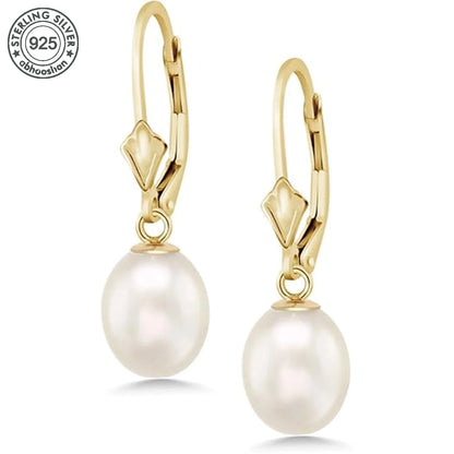 925 Silver, Freshwater Pearl Earrings, Women's Earrings for Girls, Fashion, Luxury, Daily Wear, Dating, Celebration, Gift for Mo
