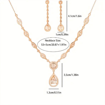 925 silver, luxury teardrop jewellery set with synthetic zirconia, perfect gift for girlfriends, mums, family - great for birthd