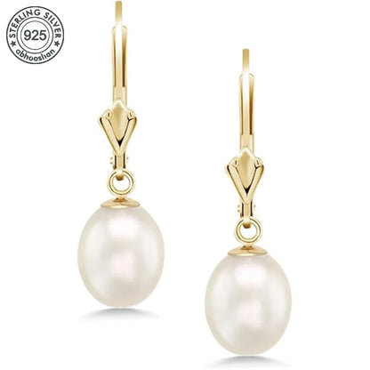 925 Silver, Freshwater Pearl Earrings, Women's Earrings for Girls, Fashion, Luxury, Daily Wear, Dating, Celebration, Gift for Mo