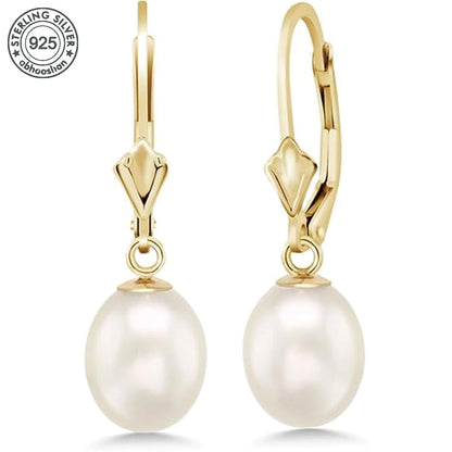 925 Silver, Freshwater Pearl Earrings, Women's Earrings for Girls, Fashion, Luxury, Daily Wear, Dating, Celebration, Gift for Mo
