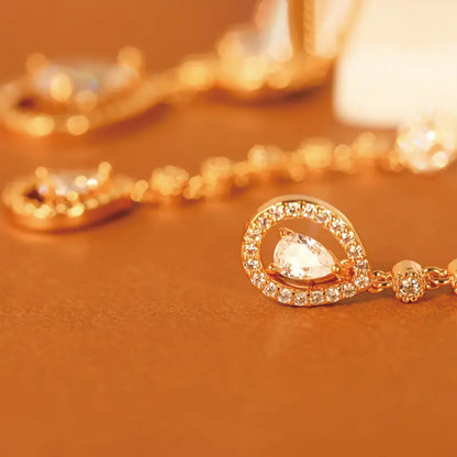 925 silver, luxury teardrop jewellery set with synthetic zirconia, perfect gift for girlfriends, mums, family - great for birthd
